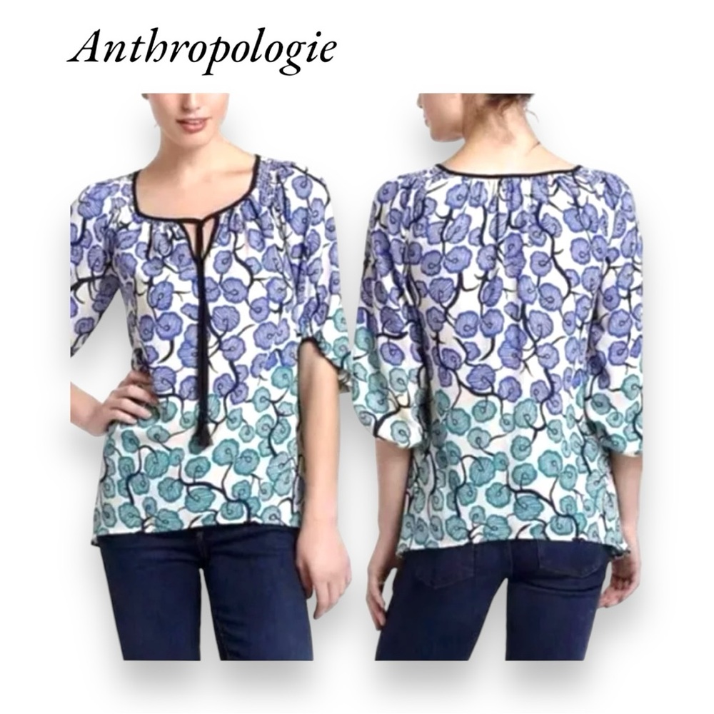 Branching Blooms Long Sleeve Top size 2 
Vanessa and Virginia for Anthropologie